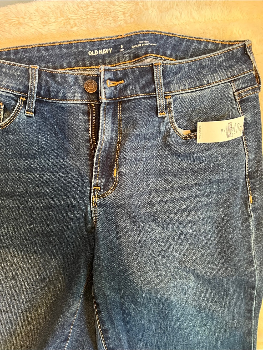 Old Navy Women's Dark Blue Kicker Boot-Cut Jeans - Stretch Denim